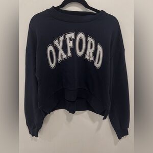 francesca’s dark blue oxford crew size m